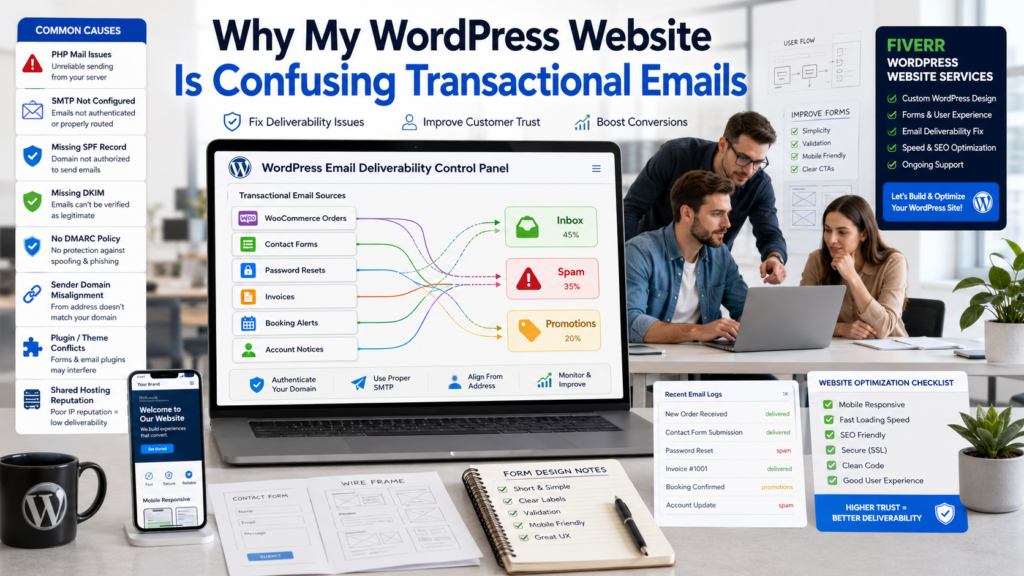why my WordPress website is confusing transactional emails