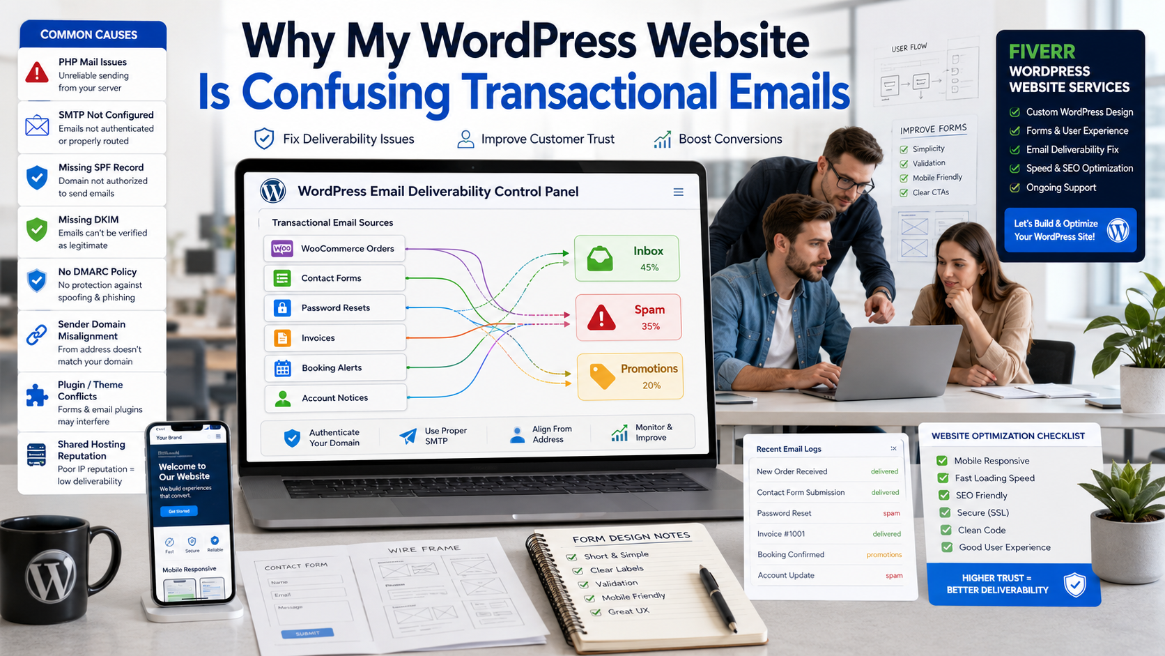 why my WordPress website is confusing transactional emails
