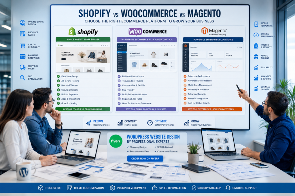 Ecommerce Website Builder Shopify WooCommerce Magento