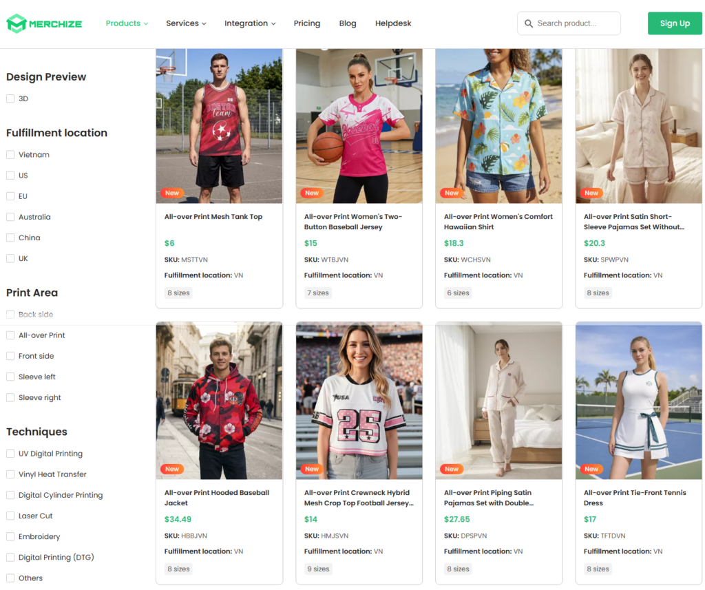 1. Merchize: Top print on demand gym clothing & activewear