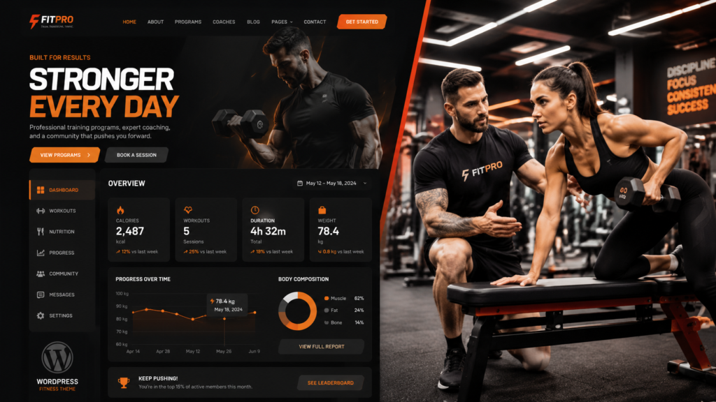 how to create a gym website